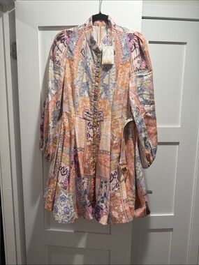 zimmermann green and pink dress | Dresses | Zimmermann Long Sleeve With Mock Neck diamond hollywood mirror